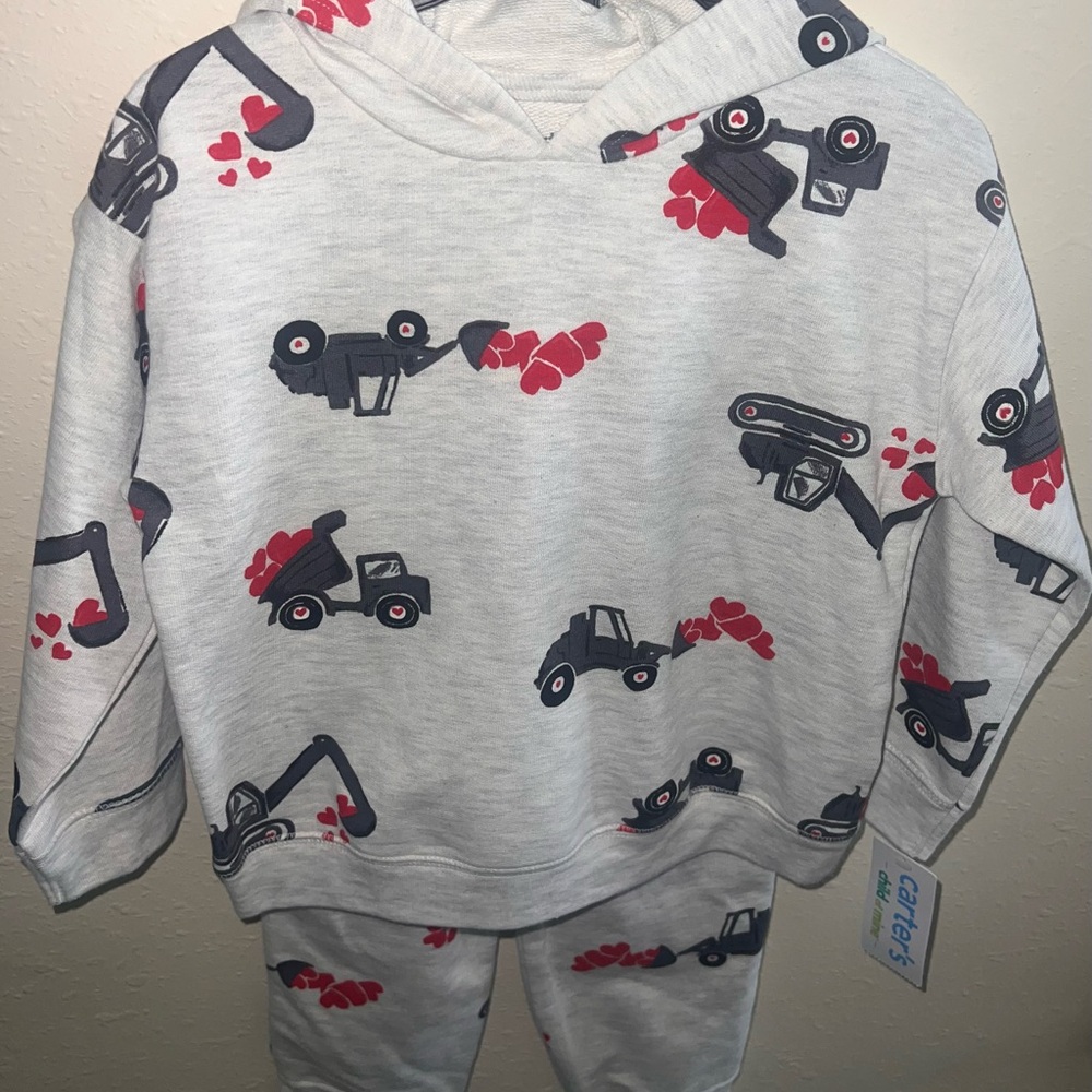 Carter's Gray Construction Hoodie and Pants Set - Picture 1 of 2